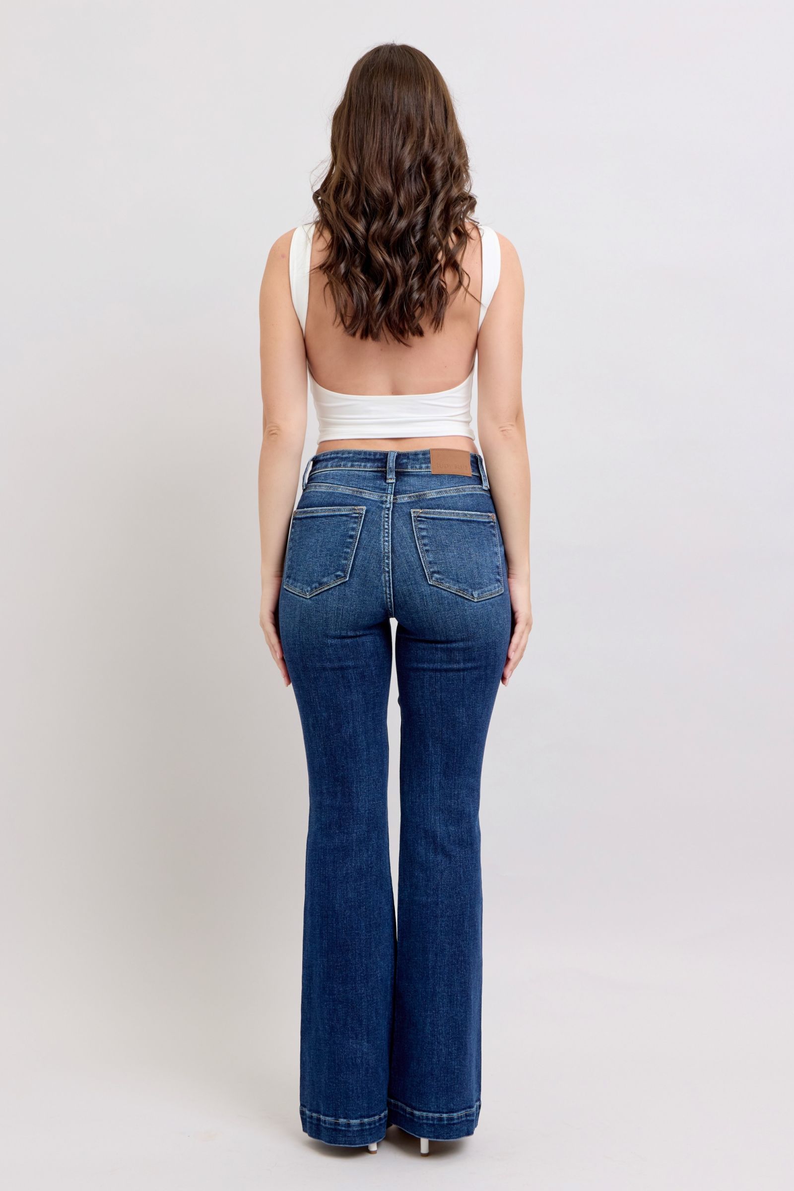 Judy Blue Full Size High Rise Flare Jeans with Pockets Plus Size - Sydney So Sweet
