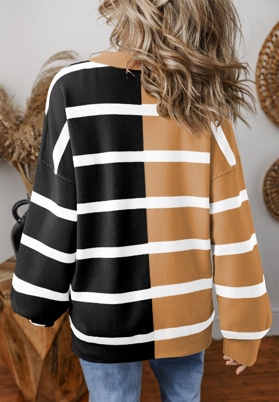 Contrast Striped Long Sleeve Sweatshirt - Sydney So Sweet