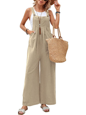 Full Size Square Neck Wide Strap Overalls - Sydney So Sweet