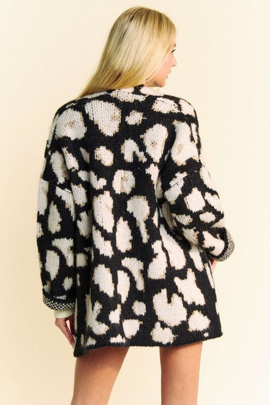 Davi & Dani Leopard Open Front Long Sleeve Cardigan - Sydney So Sweet