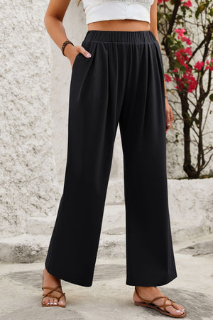 Elastic Waist Wide Leg Pants - Sydney So Sweet