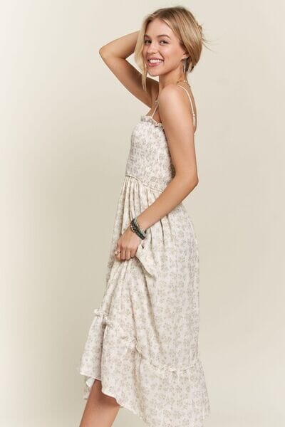ADORA Smocked Floral Ruffled Hem Cami Dress - Sydney So Sweet