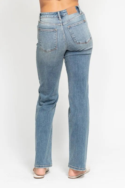 Judy Blue Full Size High Waist Distressed Dad Jean Plus Size - Sydney So Sweet