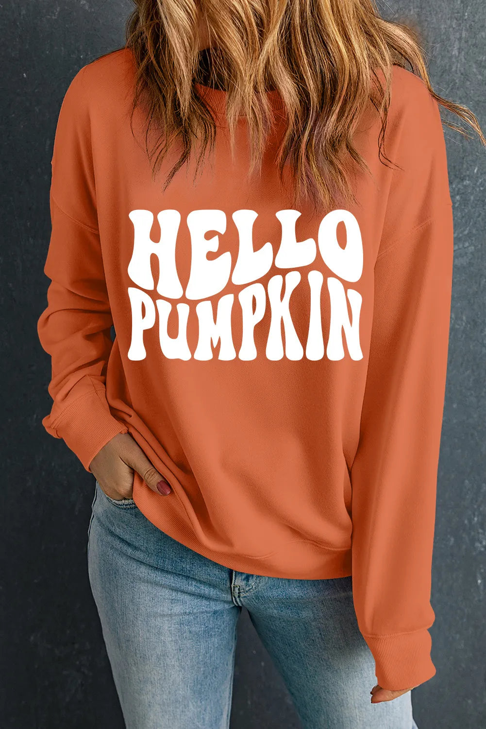 Hello Pumpkin Women&#39;s Graphic Long Sleeve Sweatshirt - Sydney So Sweet