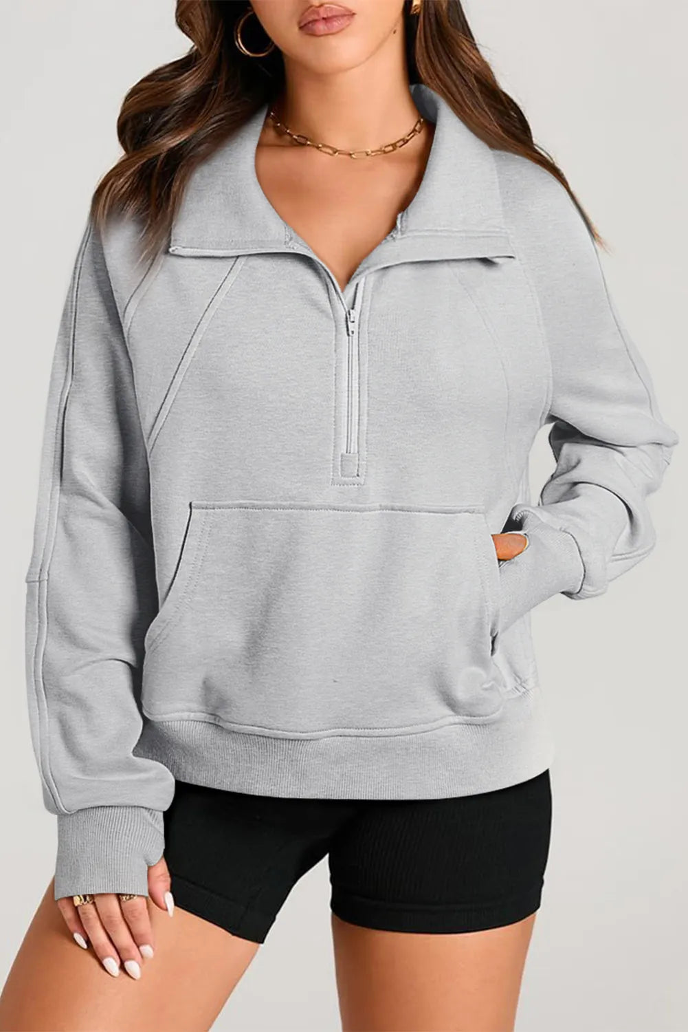 Half Zip Long Sleeve Sweatshirt - Sydney So Sweet