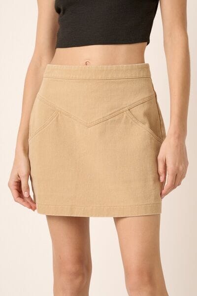 Mittoshop Zipper Back Twill Mini Skirt - Sydney So Sweet