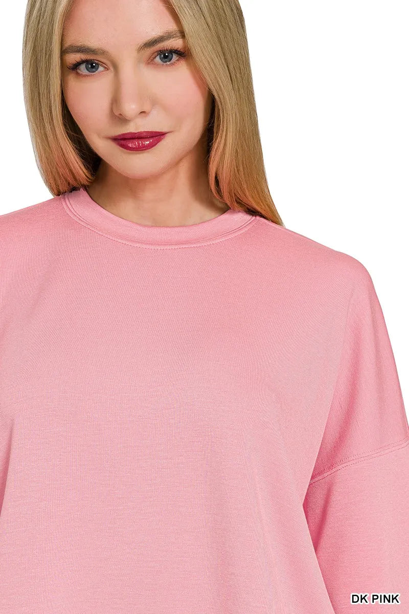 Zenana Scuba Long Sleeve Sweatshirts & Shorts Set - Sydney So Sweet