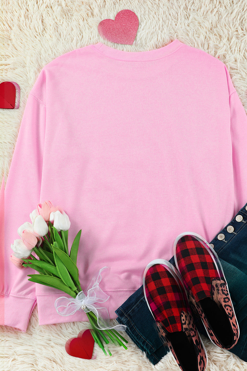 Contrast Heart Long Sleeve Sweatshirt - Sydney So Sweet