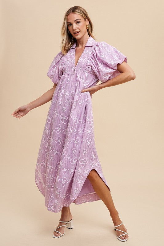 Annie Wear Floral Smock Detail Puff Sleeve Dress - Sydney So Sweet