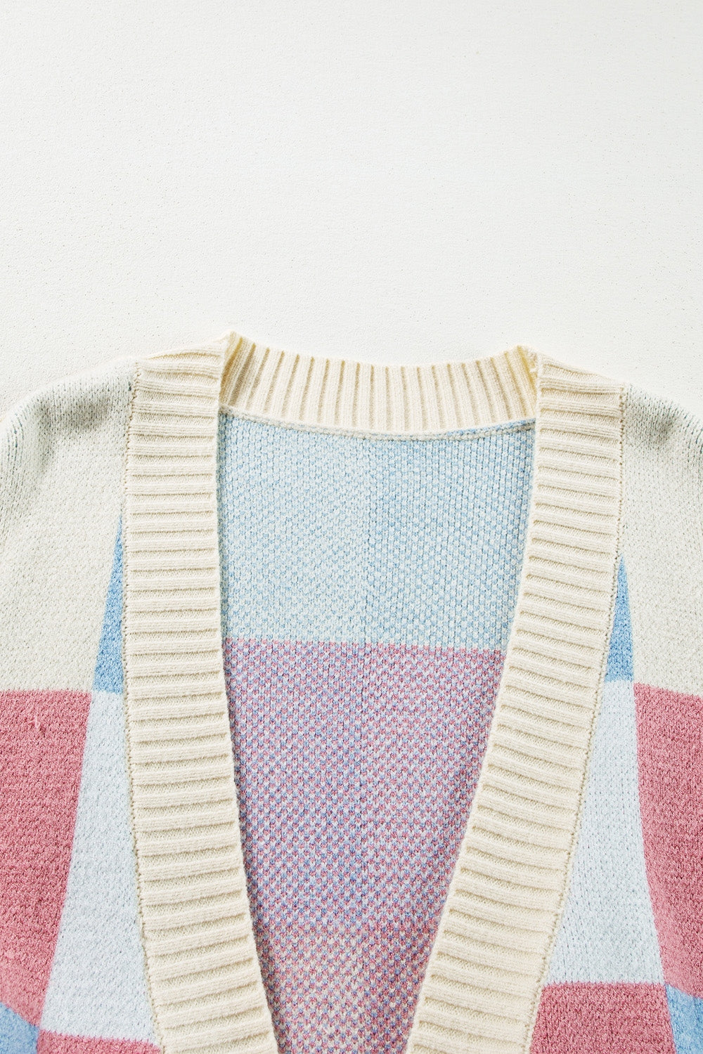 Exposed Seam Color Block Open Front Cardigan - Sydney So Sweet