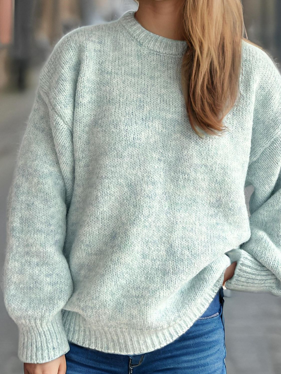 Round Neck Long Sleeve Sweater - Sydney So Sweet