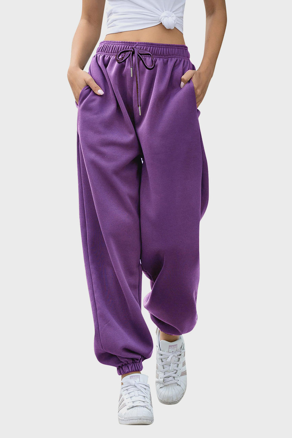 Elastic Waist Joggers with Pockets - Sydney So Sweet