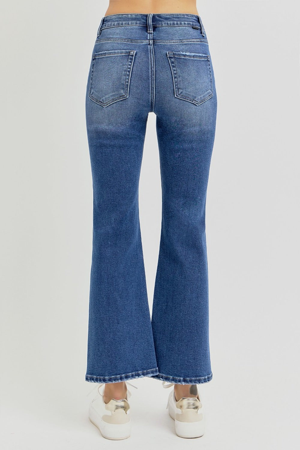 RISEN Full Size Distressed High Rise Crop Flare Jeans - Sydney So Sweet