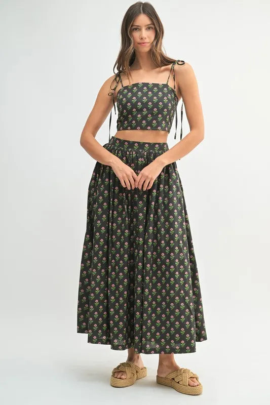 MABLE Floral Crop Top and Skirt Set - Sydney So Sweet
