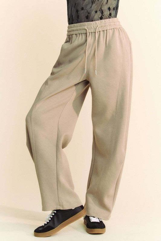 Davi &amp; Dani Drawstring Wide Leg Sweatpants - Sydney So Sweet