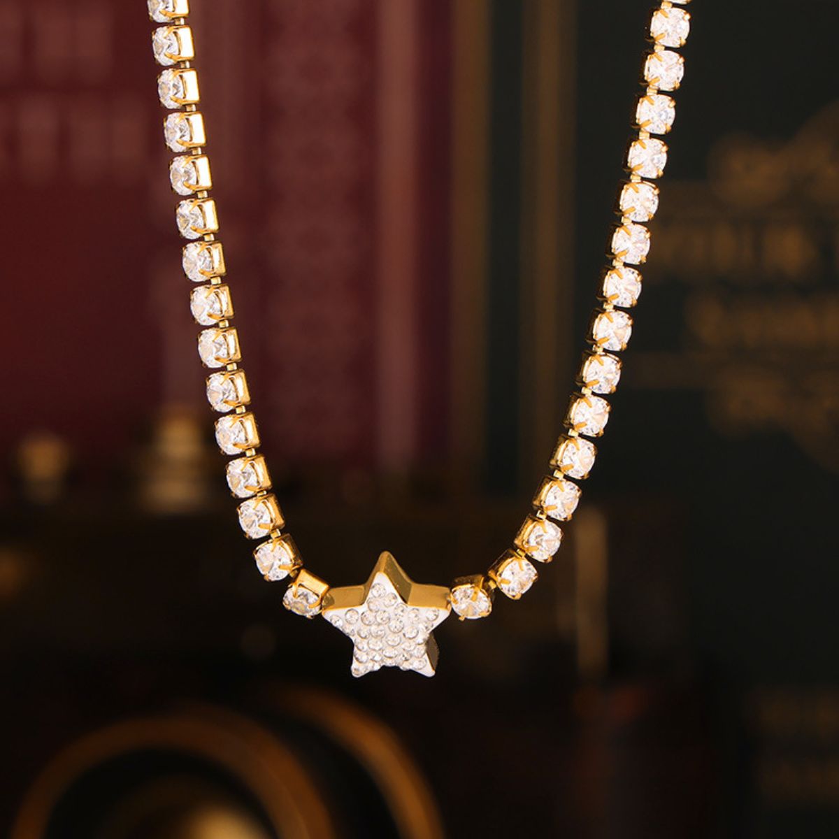 Titanium Steel Zircon Star Necklace - Sydney So Sweet