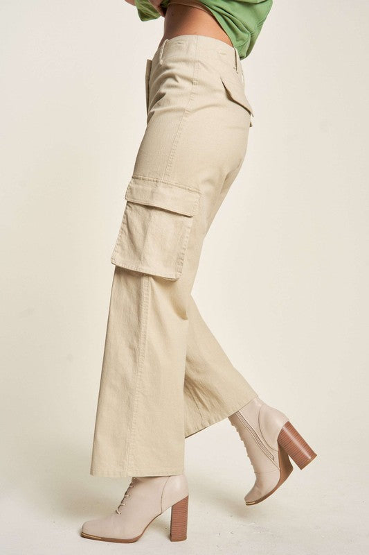 Davi & Dani Flap Pocket Mid Rise Cargo Pants - Sydney So Sweet