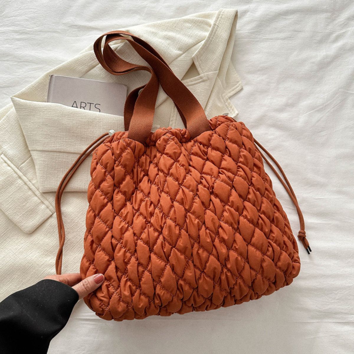 Drawstring Bubble Texture Tote Bag - Sydney So Sweet