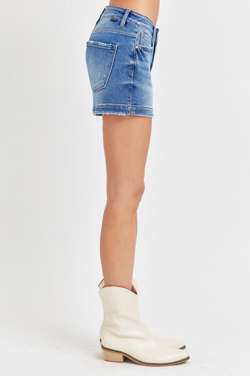 RISEN Low Rise Slit Denim Shorts - Sydney So Sweet