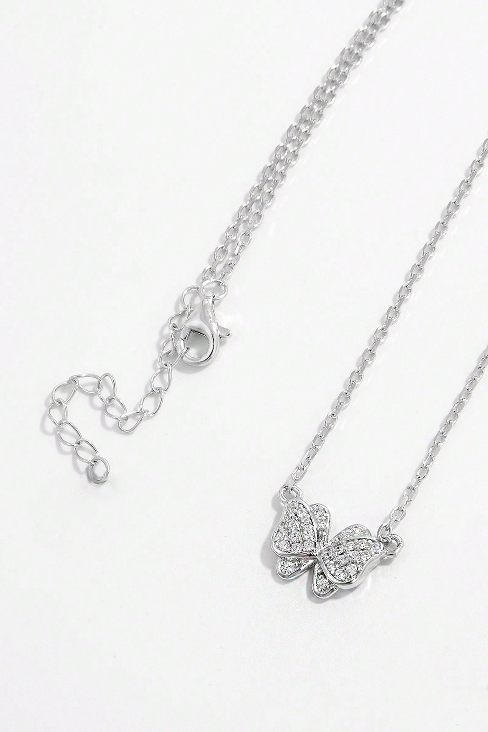 925 Sterling Silver Zircon Butterfly Pendant Necklace - Sydney So Sweet