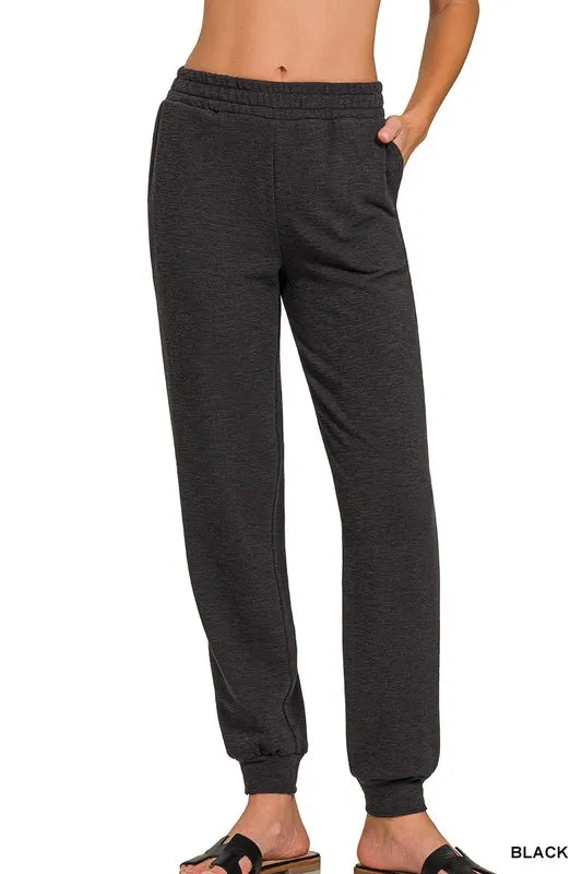 Zenana Cotton Slub Jogger Pants - Sydney So Sweet
