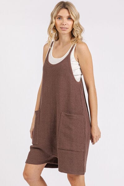 Mittoshop Scoop Neck Spaghetti Strap Overalls with Pockets - Sydney So Sweet