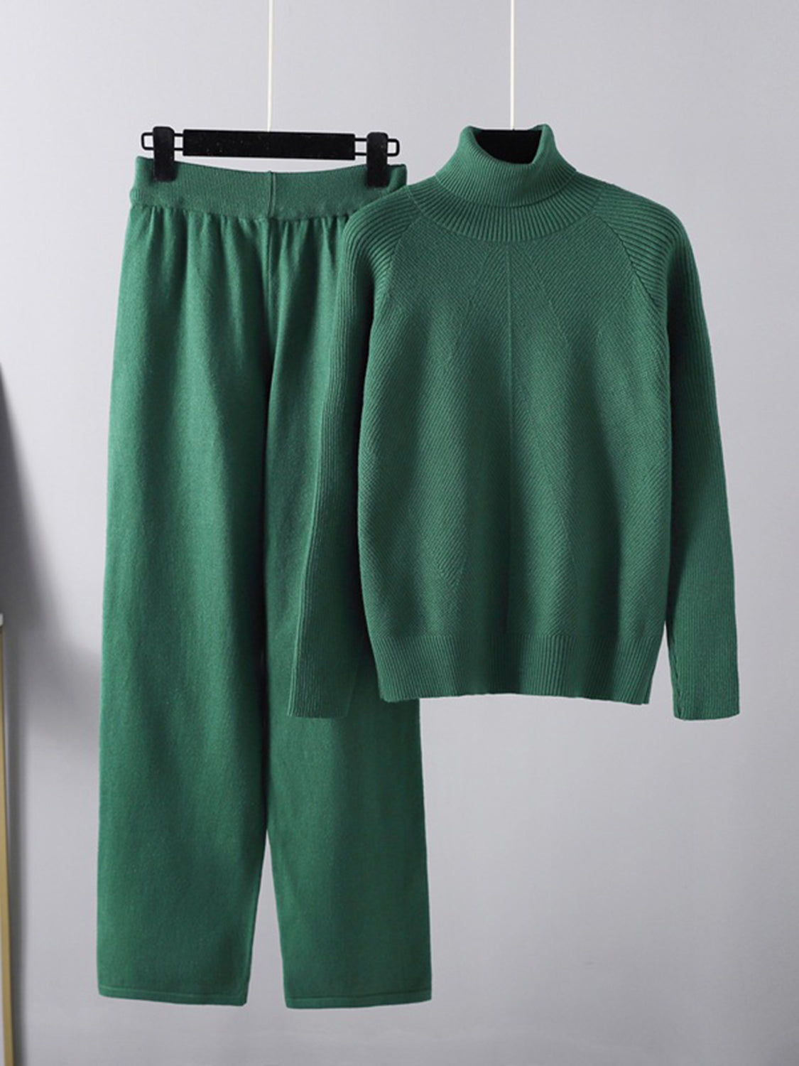 Basic Bae Turtleneck Raglan Sleeve Top and Pants Sweater Set - Sydney So Sweet