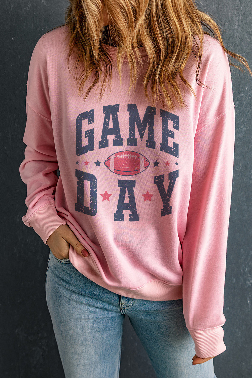 GAME DAY Round Neck Long Sleeve Sweatshirt - Sydney So Sweet