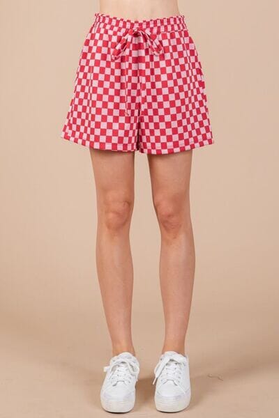 Ces Femme Checkered Round Neck Top and Shorts Set - Sydney So Sweet