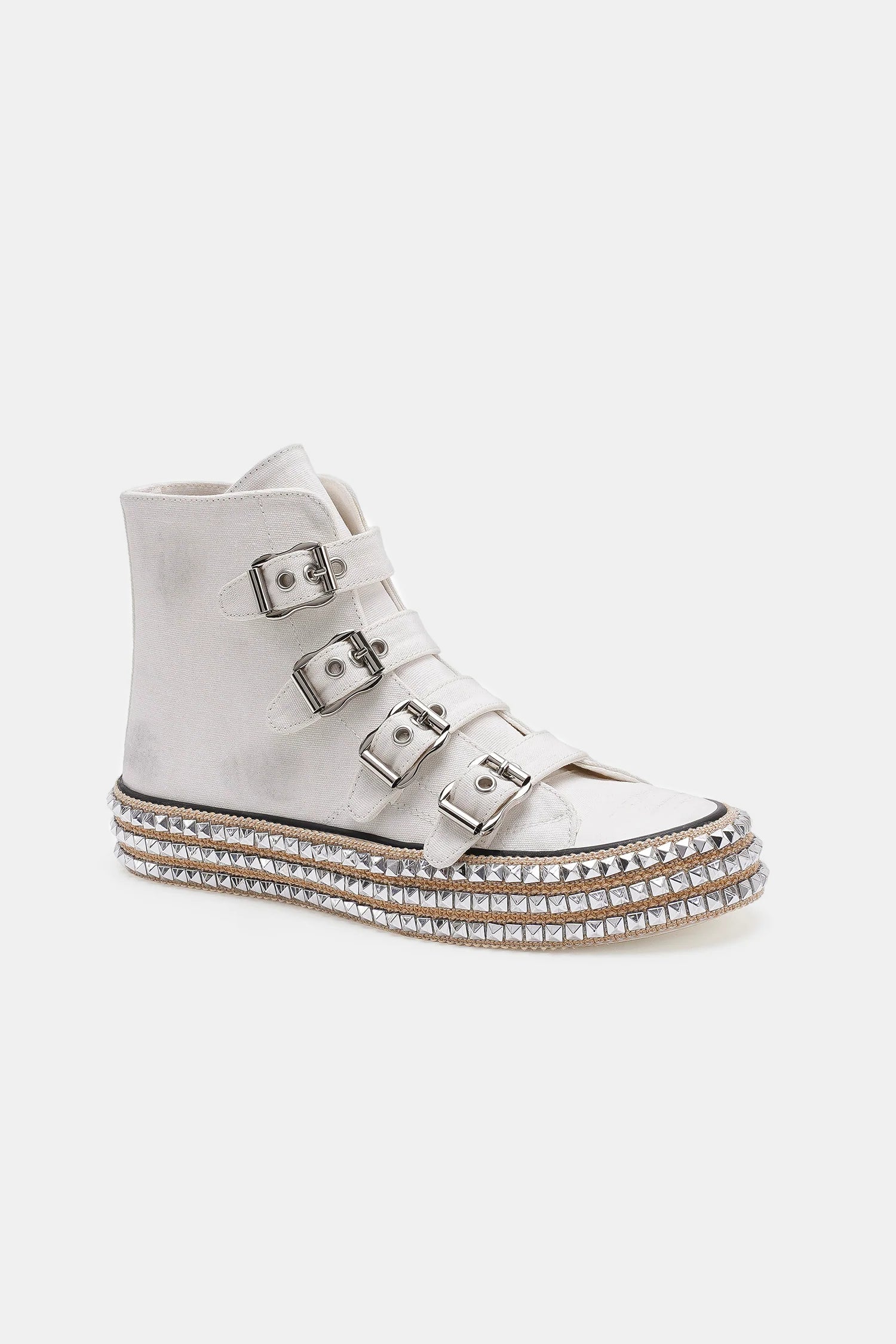 Beast Fashion Multi-Buckle Straps Studded Platform Sneakers - Sydney So Sweet