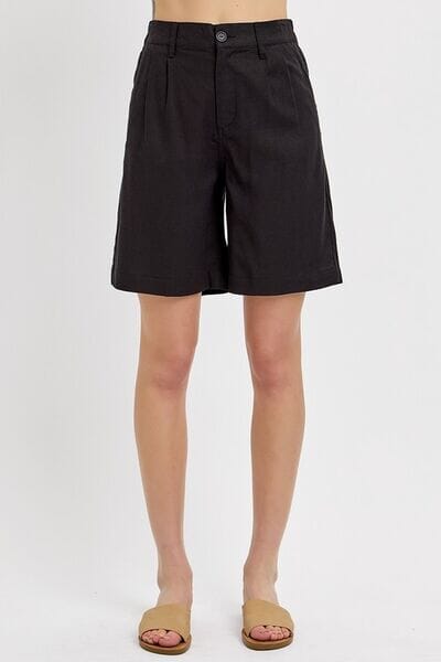 RISEN High Rise Pleated Front Shorts - Sydney So Sweet