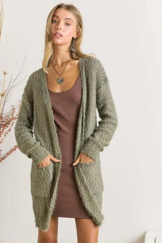 ADORA Comfy Fuzzy Sweater Cardigan - Sydney So Sweet
