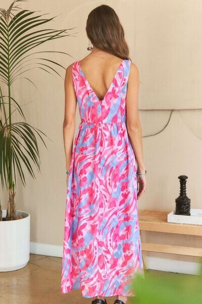 ADORA Abstract Floral V-Neck Maxi Dress - Sydney So Sweet