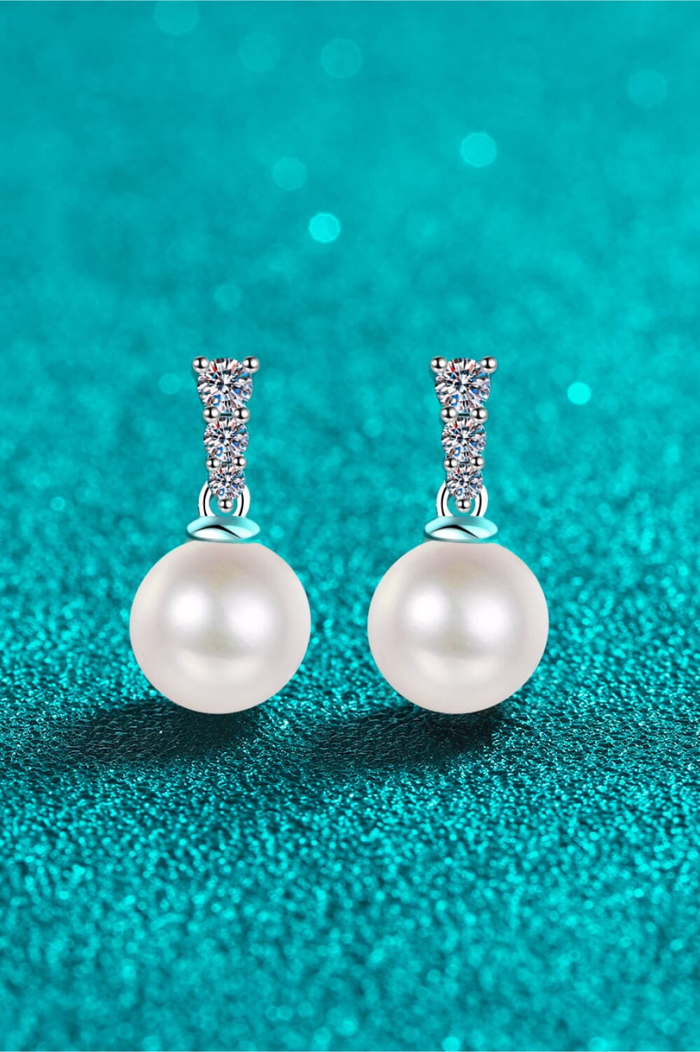 Moissanite Pearl Drop Earrings - Sydney So Sweet