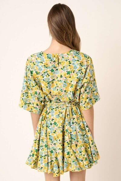 Mittoshop Floral Tie Waist Half Sleeve Mini Dress - Sydney So Sweet