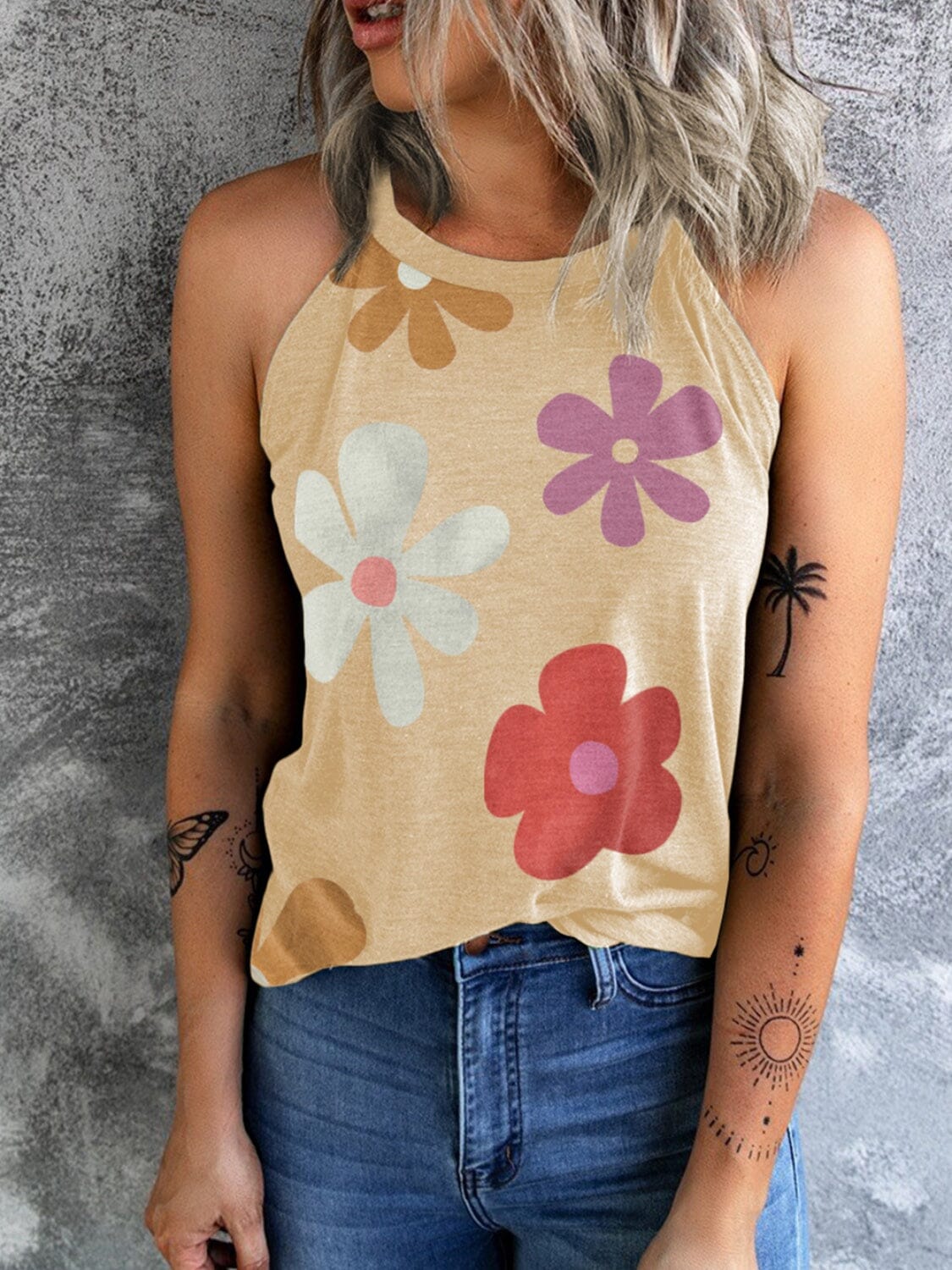 Printed Grecian Neck Cami - Sydney So Sweet