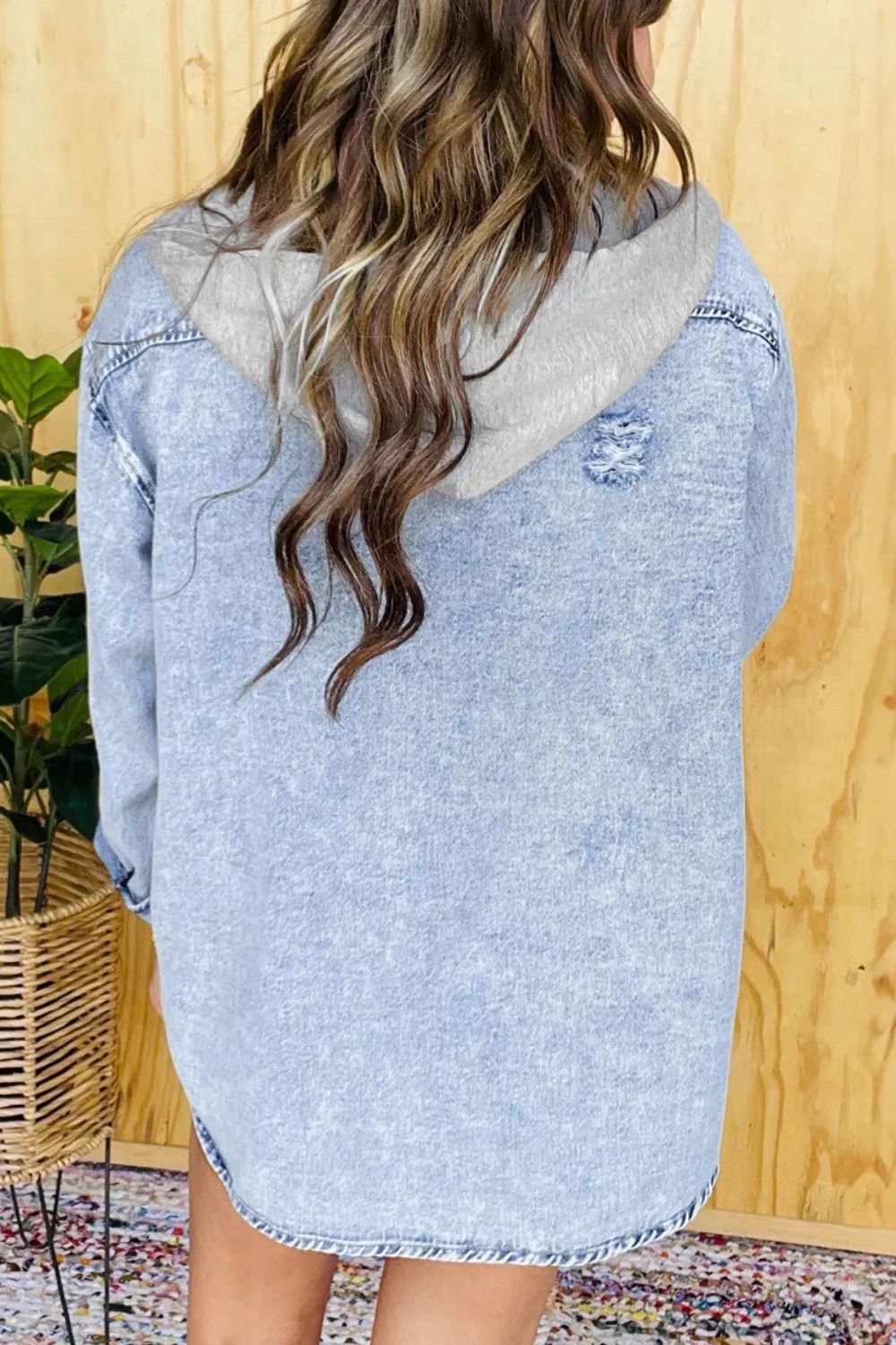 Distressed Button Up Long Sleeve Denim Jacket - Sydney So Sweet