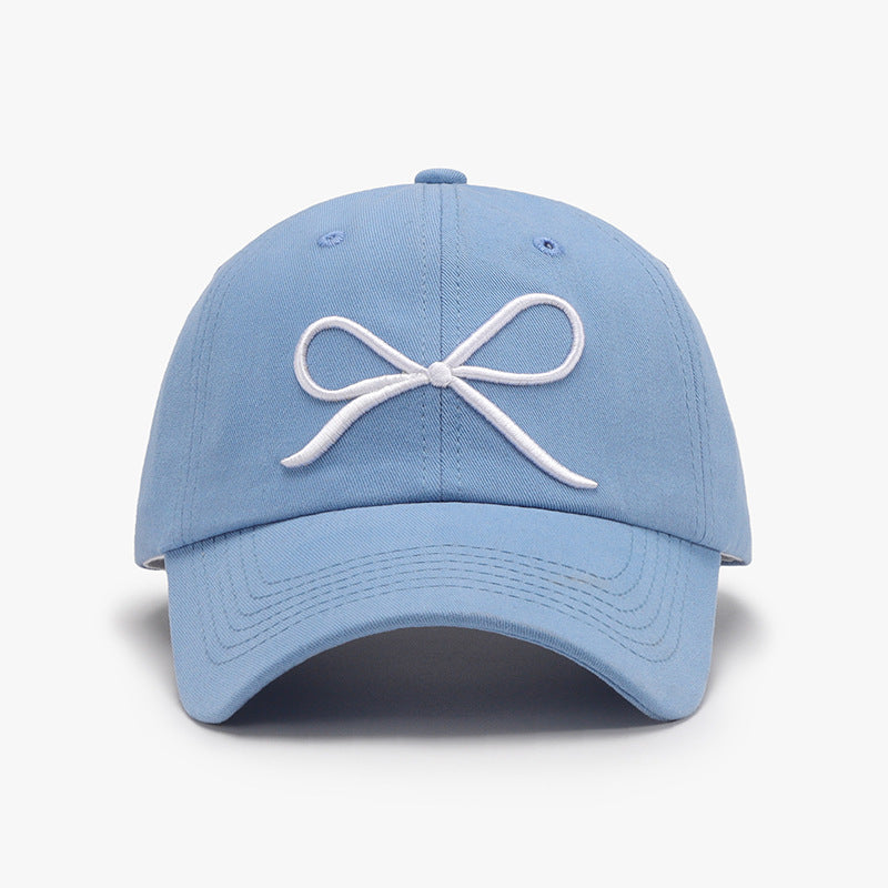 Bow Embroidered Cotton Baseball Cap - Sydney So Sweet