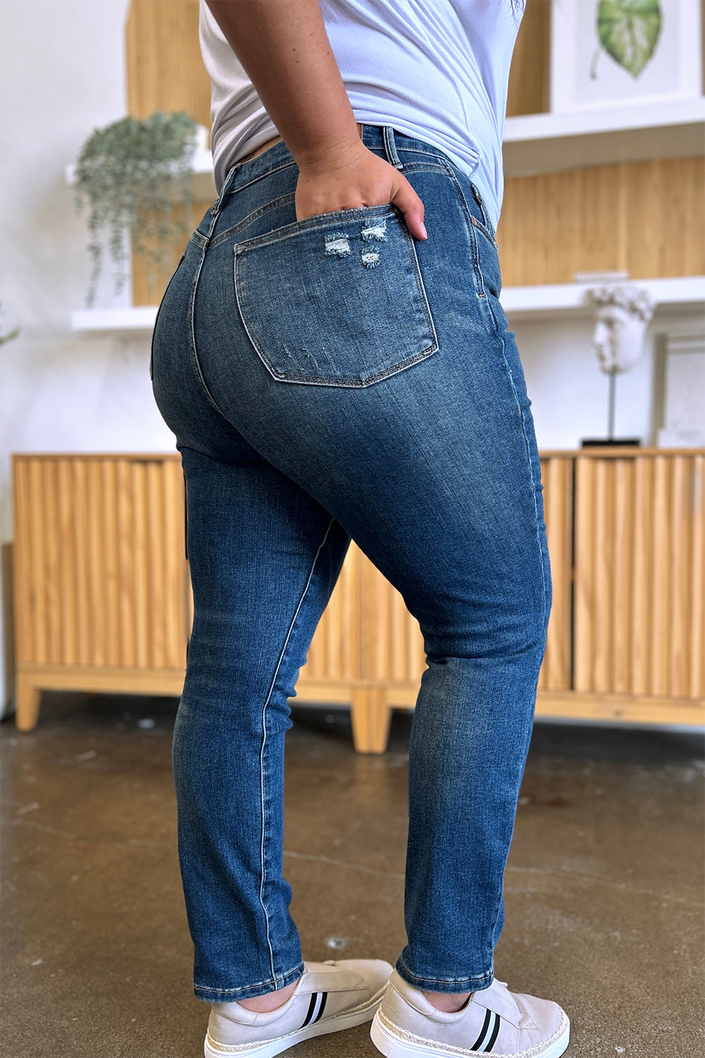 Judy Blue Full Size Tummy Control High Waist Slim Jeans - Sydney So Sweet