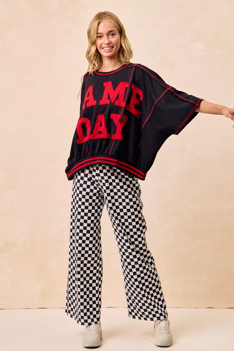 BiBi Gameday Theme Checkered Printed Pants - Sydney So Sweet