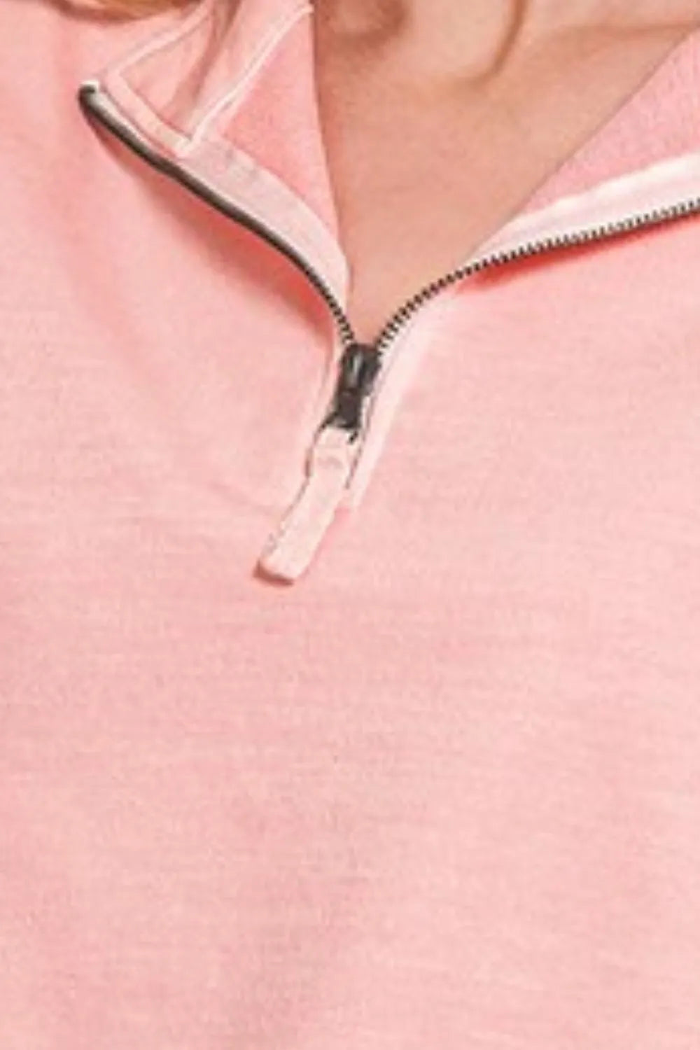 Zenana F/terry Pigment Dye & Enzyme Washing Half Zip Top - Sydney So Sweet
