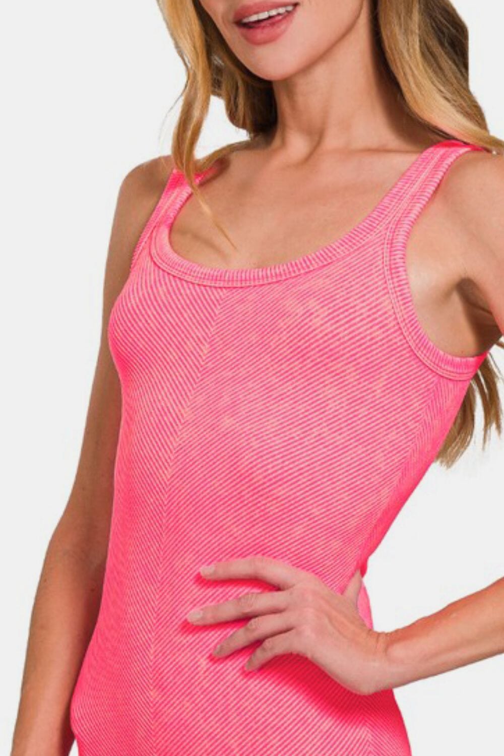 Zenana Ribbed Scoop Neck Tank - Sydney So Sweet