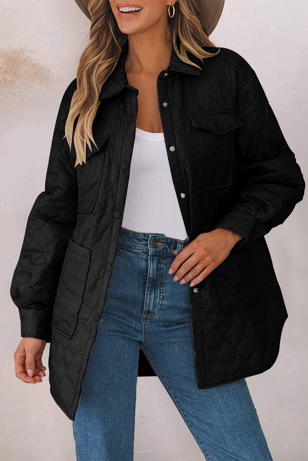 Snap Down Collared Winter Coat - Sydney So Sweet