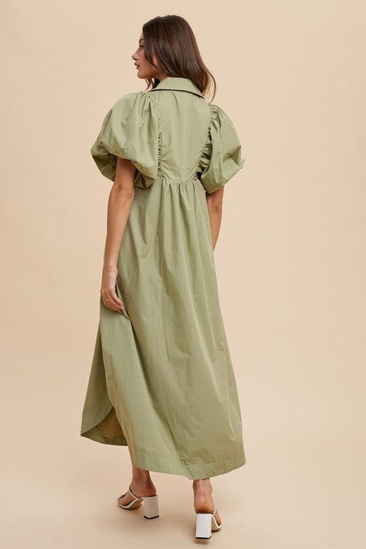 Annie Wear Smocked Puff Sleeve Midi Dress - Sydney So Sweet