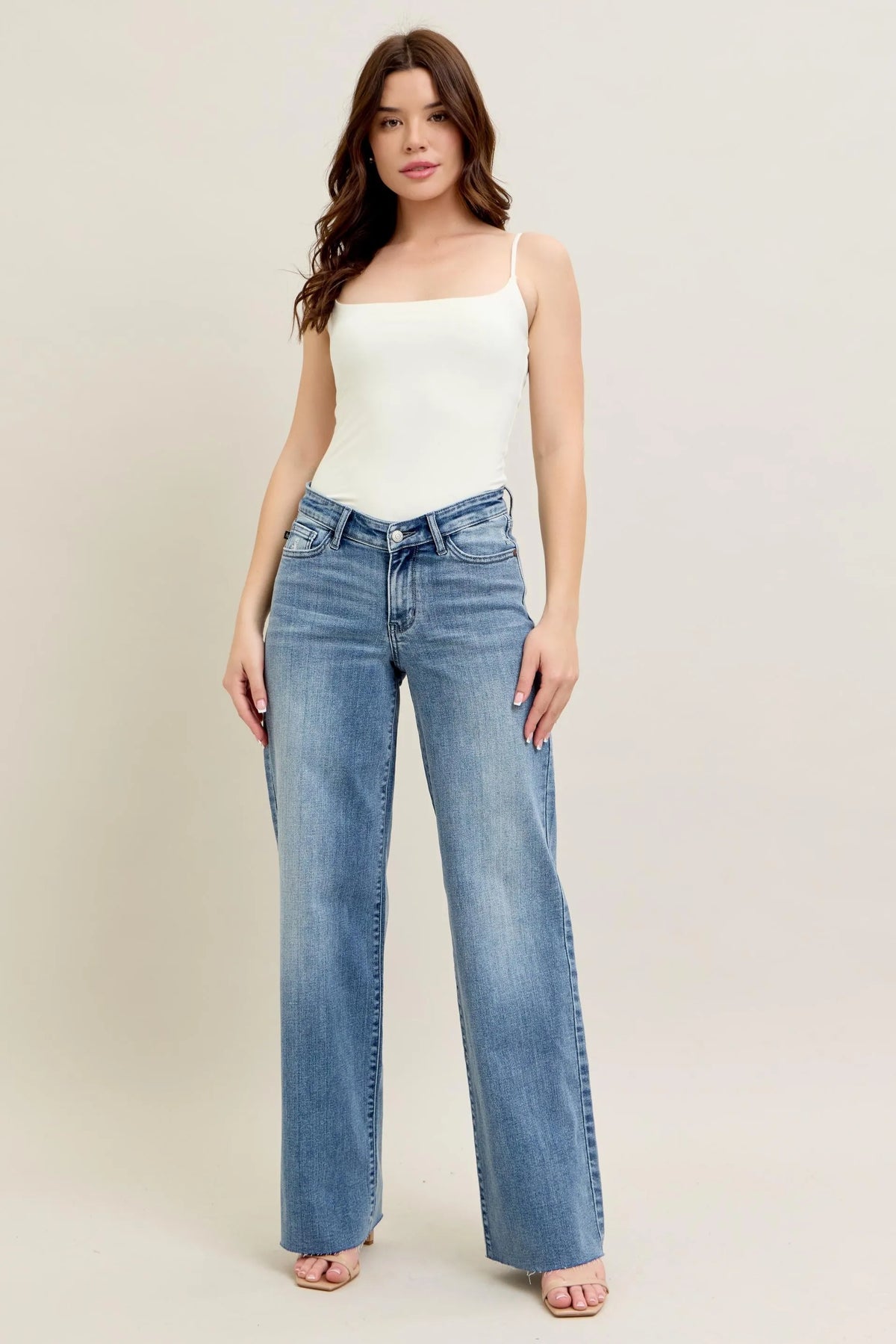 Judy Blue Full Size V - Front Baggy Jeans Plus Size - Sydney So Sweet