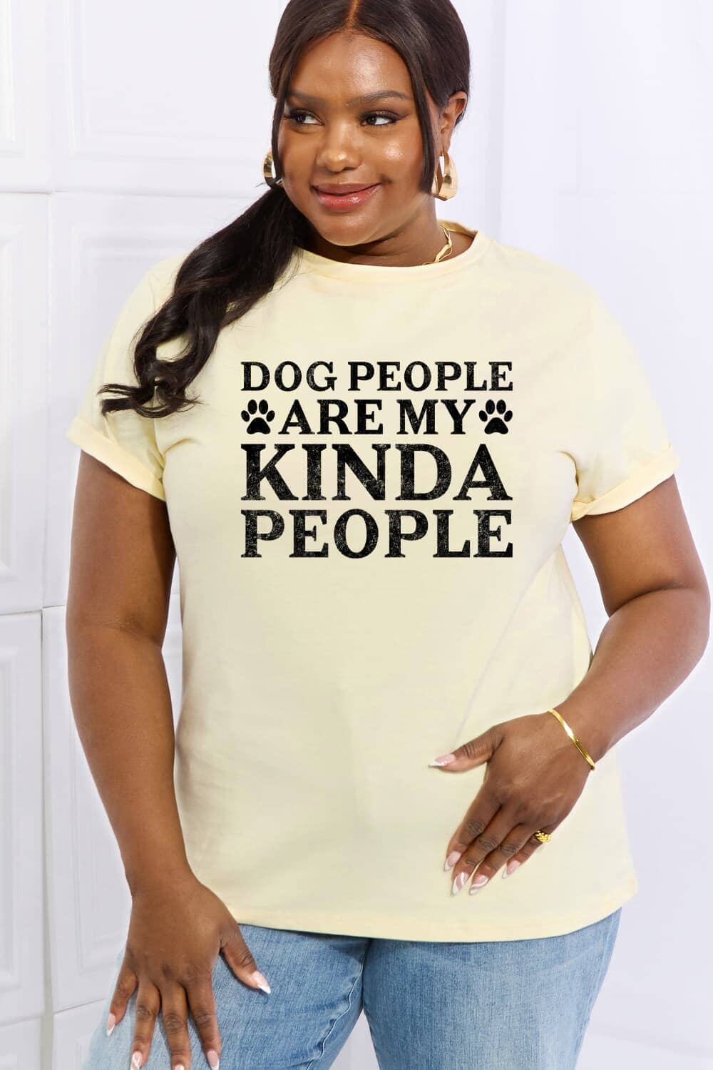 DOG PEOPLE ARE MY KINDA PEOPLE Women's Graphic Cotton Tee - Sydney So Sweet
