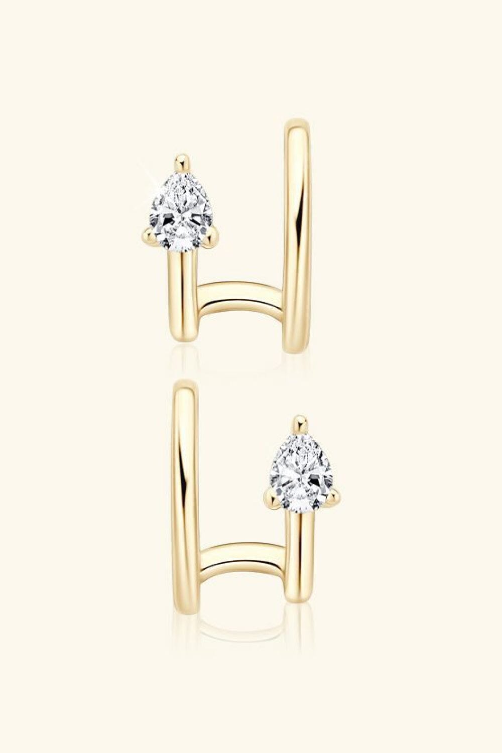 Moissanite 925 Sterling Silver Cuff Earrings - Sydney So Sweet