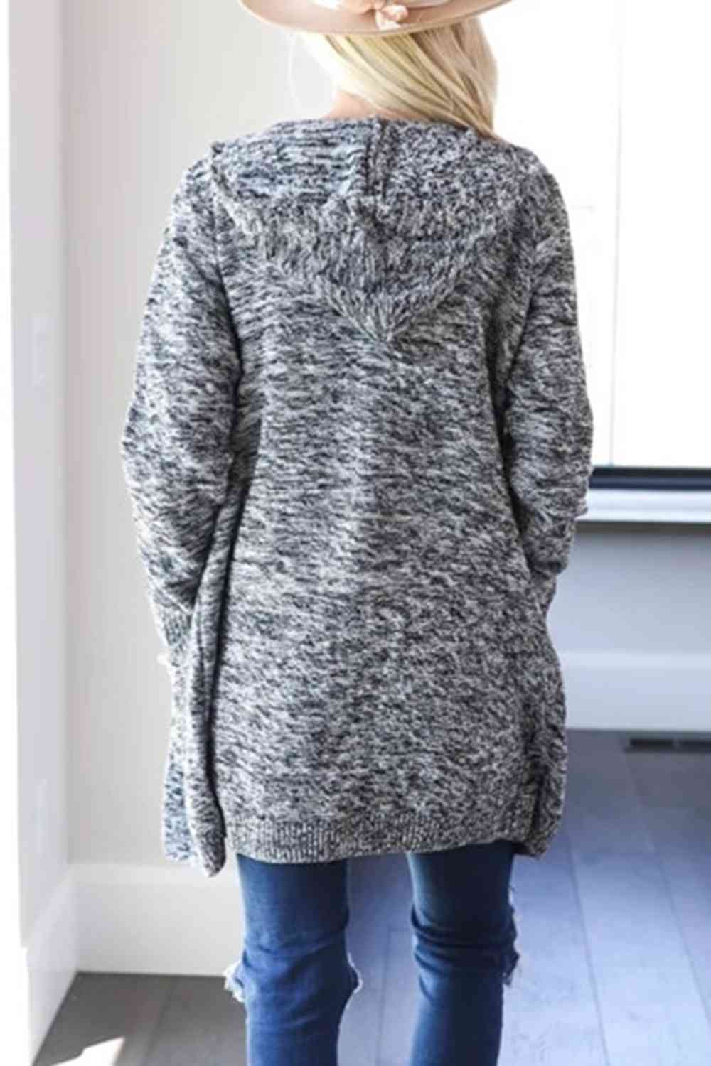 Heathered Open Front Cardigan with Pockets - Sydney So Sweet