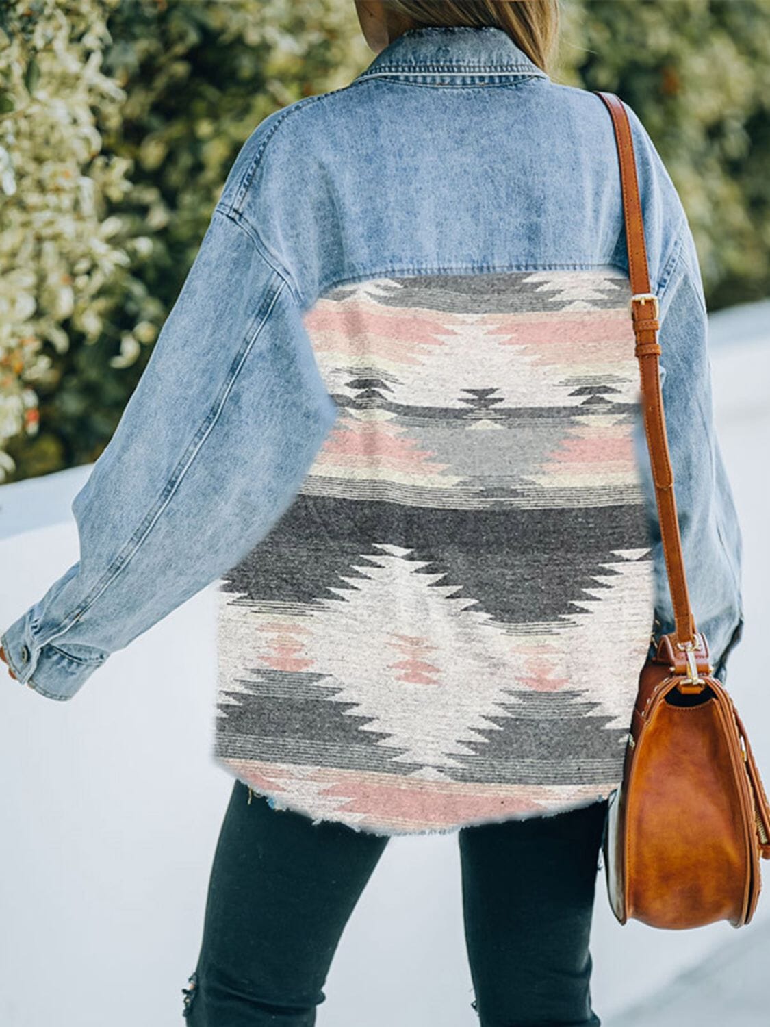 Collared Neck Dropped Shoulder Denim Jacket - Sydney So Sweet