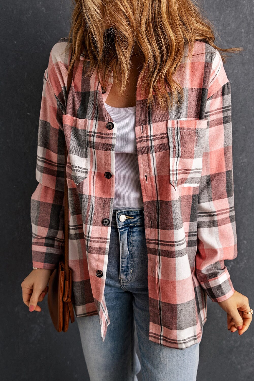 Plaid Dropped Shoulder Longline Shirt - Sydney So Sweet